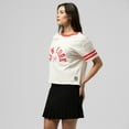 thumbnail image 1 of Women's Mitchell & Ness  Cream New York Yankees Cooperstown Collection Cropped Yoke T-Shirt, 1 of 7