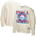 thumbnail image 1 of Women's Mitchell & Ness Cream Philadelphia 76ers Oversprayed Pullover Sweatshirt, 1 of 3