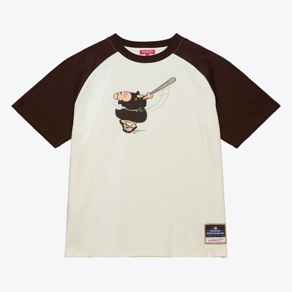 Women's Mitchell & Ness  Cream San Diego Padres Raglan Boyfriend T-Shirt