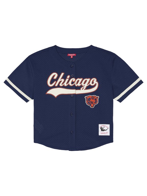 Women's Mitchell & Ness Navy Chicago Bears Plus Size Retro Roots Baseball Jersey