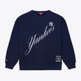 thumbnail image 1 of Women's Mitchell & Ness  Navy New York Yankees Script Sweatshirt, 1 of 5