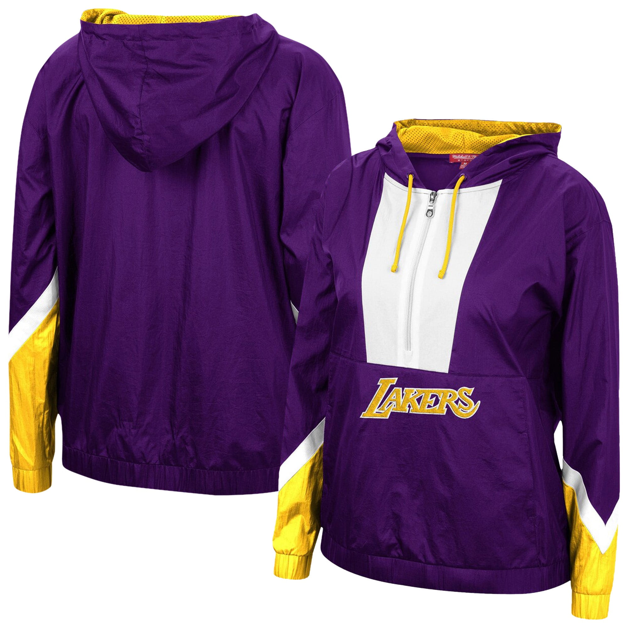 Mitchell & Ness LA Lakers mesh v-neck t-shirt in purple