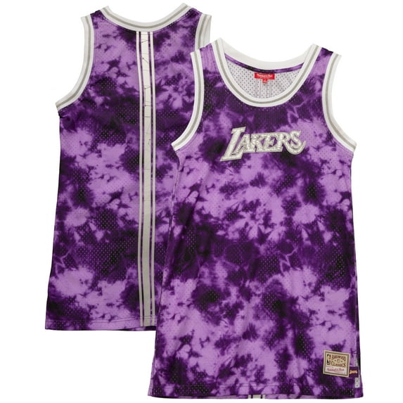 Women's Mitchell & Ness Purple Los Angeles Lakers Hardwood Classics Galaxy Jersey Tank Top Dress