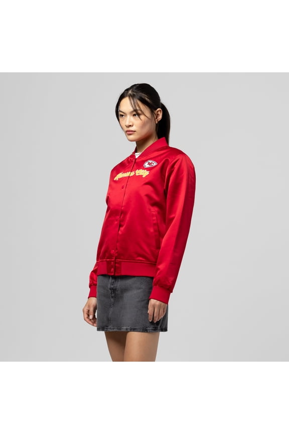 Women's Mitchell & Ness  Red Kansas City Chiefs Full-Snap Satin Jacket