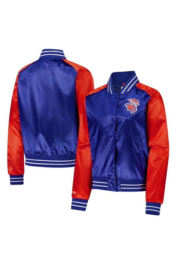 Women's Mitchell & Ness Royal Denver Broncos Team 2.0 Satin Raglan Full-Snap Jacket