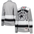 thumbnail image 1 of Women's Mitchell & Ness Silver Las Vegas Raiders Big Face 7.0 Long Sleeve Jersey T-Shirt, 1 of 3
