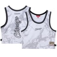 thumbnail image 1 of Women's Mitchell & Ness White Chicago Bulls Hardwood Classics Marble Cropped Tank Top, 1 of 3
