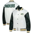 thumbnail image 1 of Women's Mitchell & Ness White Green Bay Packers Plus Size Full-Snap Satin Jacket, 1 of 5