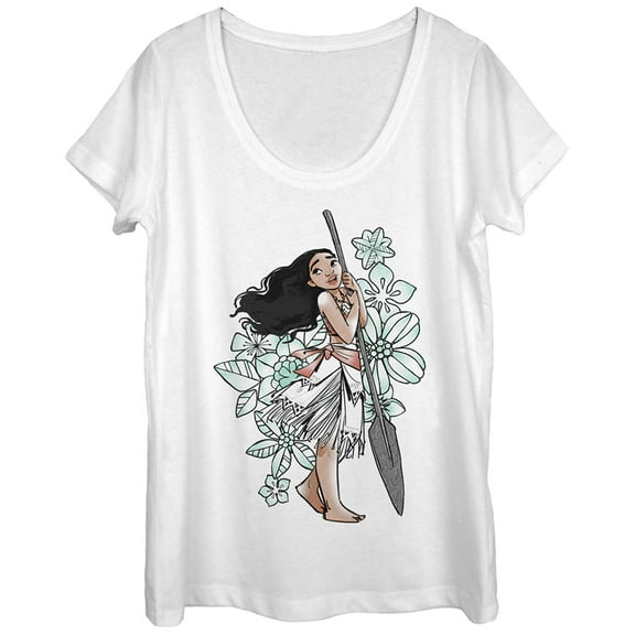 Women's Moana Tropical Floral Print Scoop Neck