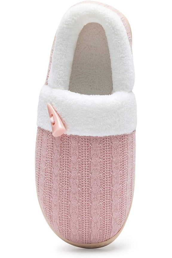 Women's Moc Memory Foam House Shoes Closed Back Outdoor Indoor Comfy Fuzzy Slippers Warm Bedroom Shoes