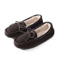 thumbnail image 1 of Women's Moccasin Faux Fur Suede Slippers Comfort Slip On House Slippers For Women Winter Warm Shoes AUZY-02 BROWN Size 6, 1 of 5