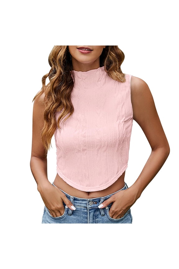 Women's Mock Neck Business Casual Tank Tops Sleeveless Ruched Work Blouse Fitted 2025 Trendy Shirts