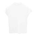 thumbnail image 1 of Women's Mock Neck Cap Sleeve Knit Tops Slim Fit Pullover Sweater (White A), 1 of 2