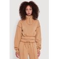 thumbnail image 1 of Women's Mock Neck Half Zip Cropped Pullover Sweatshirt, 1 of 5