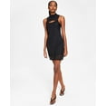 thumbnail image 1 of Women's Mock-Neck Mini Dress Deep Black XXL, 1 of 1