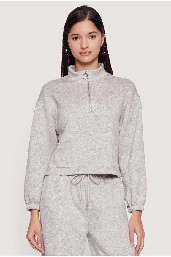 Women's Mock Neck Quarter Zip Front Track Jacket