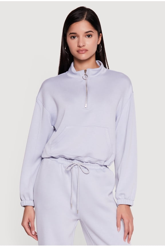 Women's Mock Neck Quarter Zip Front Track Jacket