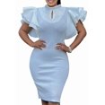 thumbnail image 1 of Women's Mock Neck Sexy Studded Beaded Midi Sexy Club Dresses Office Work Dress, 1 of 8