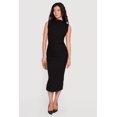 thumbnail image 1 of Women's Mock Neck Side Ruched Sleeveless Midi Dress, 1 of 3