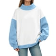 thumbnail image 1 of Women's Neck Sweatshirts,Oversized Turtleneck Long Sleeve Pullover Tops Fall Trendy Soft Sweatshirt Sweatshirts for Women Casual Daily Wear, 1 of 5