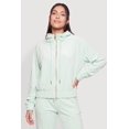 thumbnail image 1 of Women's Mock Neck Zip Front Velour Top, 1 of 4