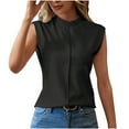thumbnail image 1 of Women's Mock Turtle Neck Sleeveless Tops Summer Trendy Basic Cap Sleeve Tunic Tank Tops, 1 of 9