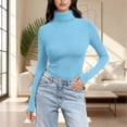 thumbnail image 1 of Women's Mock Turtle Neck Tops Thermal Layering Tops Winter Undershirt T-Shirts Tight Tops Basic Tee Slim Fitted Tops Soft Base Layer Thermal Underwear Tops Turtleneck Shirt Shirts for WomenSky Blue, 1 of 7