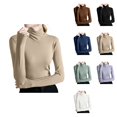 thumbnail image 1 of Women's Turtleneck Pullover Sweater â Winter Warm Ribbed Cotton Long Sleeve Slim Fit High Neck Base Layer Top for Fall & Winter, 1 of 7