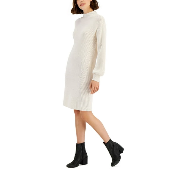 Women's Mock-Turtleneck Sweater Dress Eggnog M