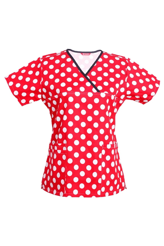 Women's Mock Wrap Scrub Top
