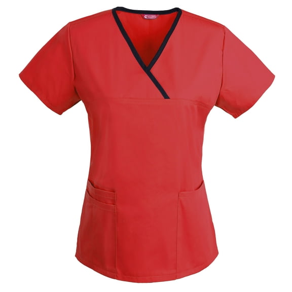 Women's Mock Wrap Scrub Top
