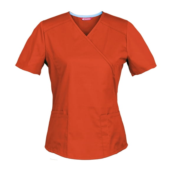 Women's Mock Wrap Scrub Top