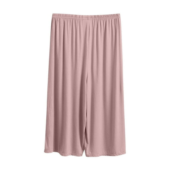 Women's Modal Blend Cropped Pants, High Waist Elastic Lounge Pants Casual Loose Fit Pant