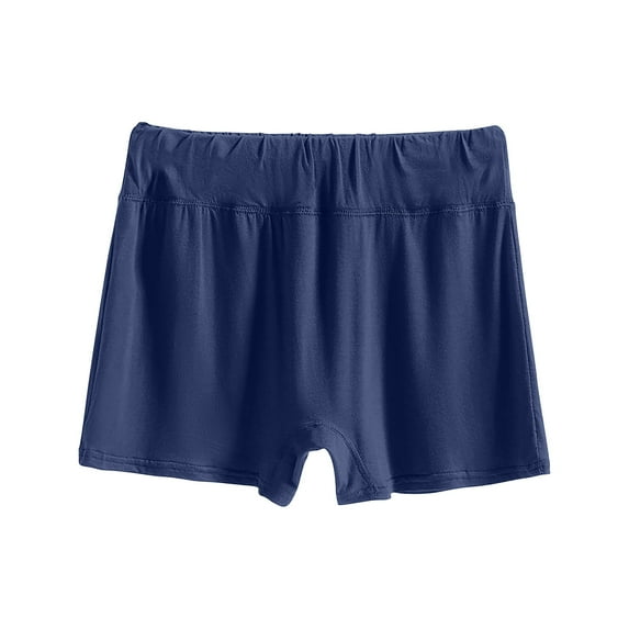 Women's Modal Elastic Waist Loungewear Shorts Casual Loose Stretch Pajama Short Pants Homewear Plus Size Ruffled Hem Workout Shorts Navy,XXXXL