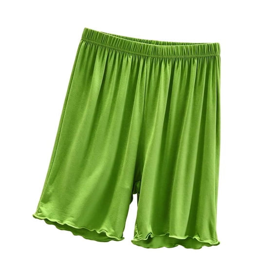 Women's Modal Lounge Shorts High Waisted Solid Color Knee Length Soft Sleep Shorts Comfy Loungewear Pajama Shorts for Women M-3XL Green