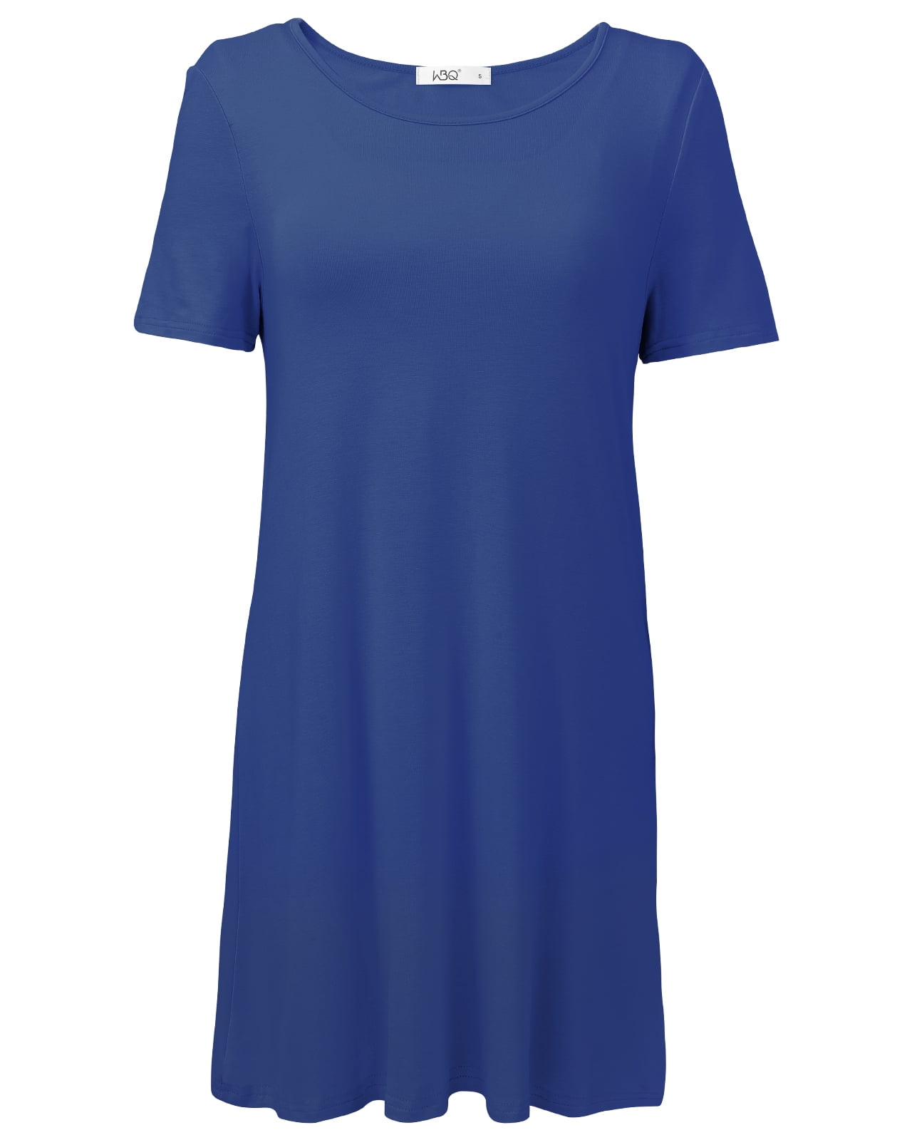 Women Solid Modal Nightdress With Chest Pad Comfort Short Sleeve Mid-Long  Pajamas Casual Homewear Sleepwear
