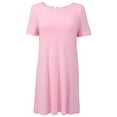 thumbnail image 1 of Women's Modal Nightgown with Built in Bra Short Sleeve Crewneck Super Soft Sleepwear Nightshirt with Chest Pads Solid Color Nightdress Mid-Length Pajamas Dress Loungewear S-2XL, 1 of 7