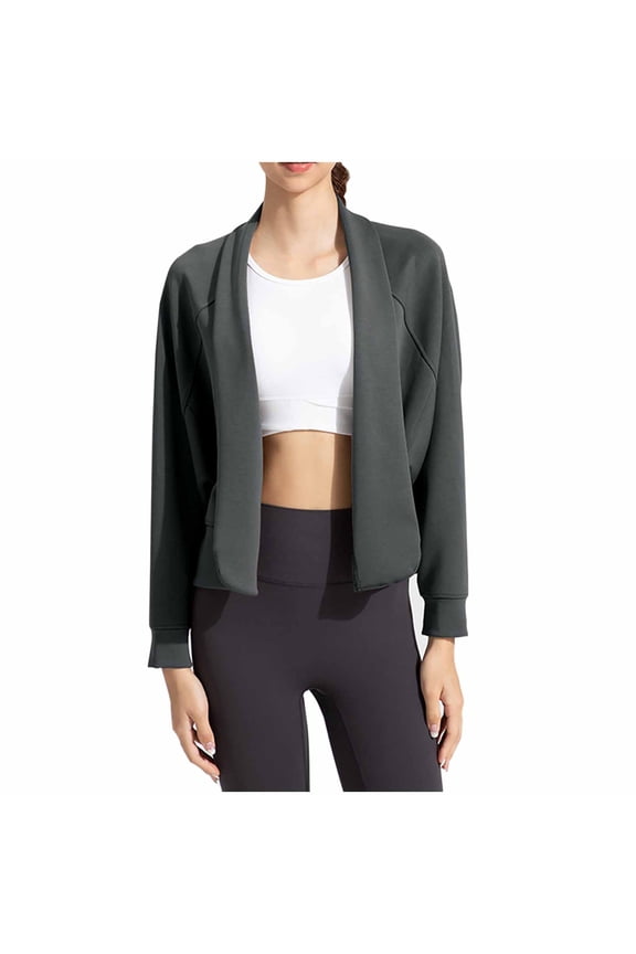 Women's Modal Wrap Front Cardigan Open Shawl Collar Long Sleeve Soft Drapey Layer Casual Streetwear Fall Transitional Outfit