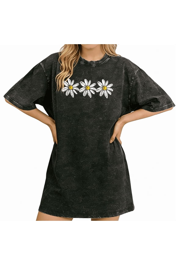 Women's Modern Abstract Trio Dot T-Shirt, Minimalist Yellow Horizontal Graphic Tee