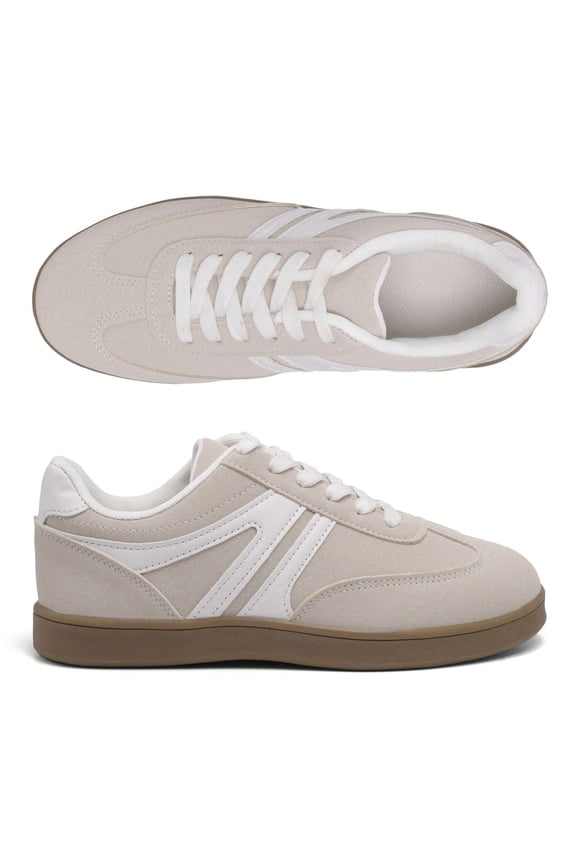 Women's Modern Casual Sporty Sneakers - Colorblock Patchwork Upper, German Training Design, Versatile Chunky Running Shoes for Everyday Wear