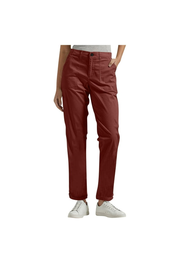 Women's Modern Chino Pant – High Waisted Slim Straight Leg Trousers | Stretch Twill Office-to-Weekend Pants with Pockets (Petite & Regular Lengths)