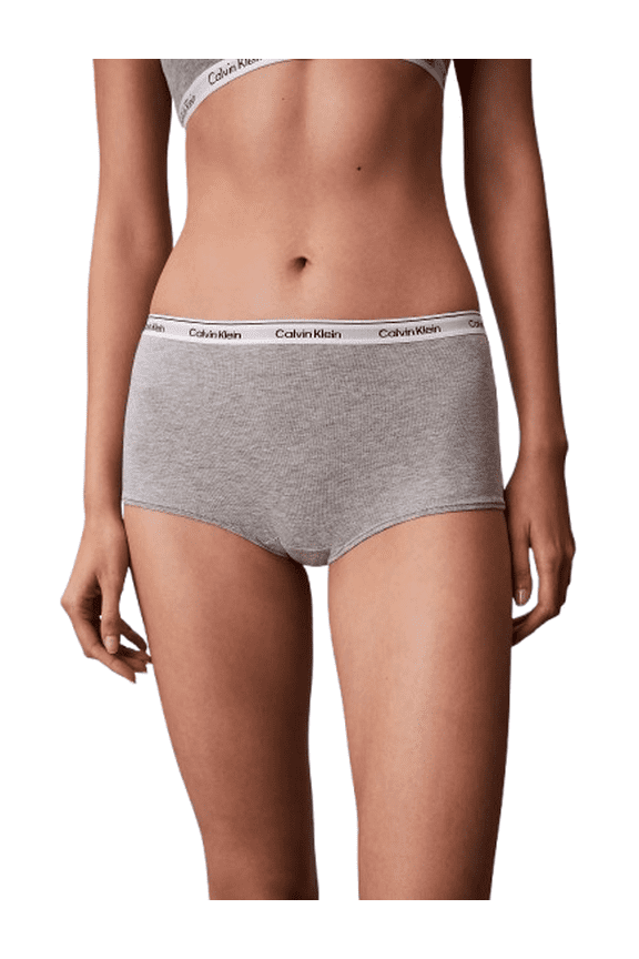 Women's Modern Logo Boyshort Underwear QD5195 Color: Grey Heather Size: S