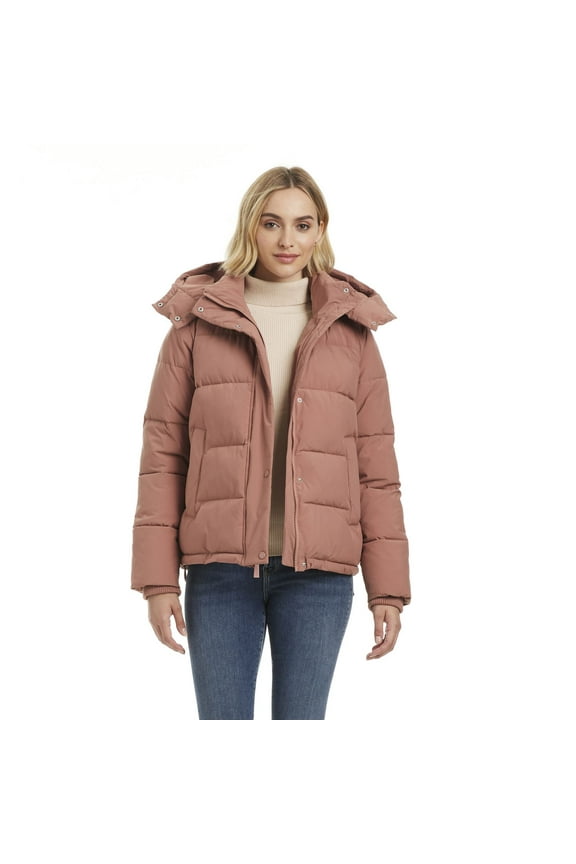 Women's Modern Supply by Sanctuary Hooded Puffer Coat Color: Clay Size: SMALL