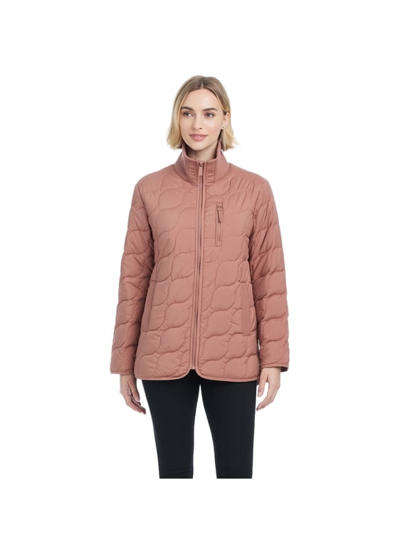 Women's Modern Supply by Sanctuary Rib Knit Puffer Jacket Color: Clay Size: MEDIUM