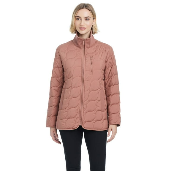 Women's Modern Supply by Sanctuary Rib Knit Puffer Jacket Color: Clay Size: XX LARGE