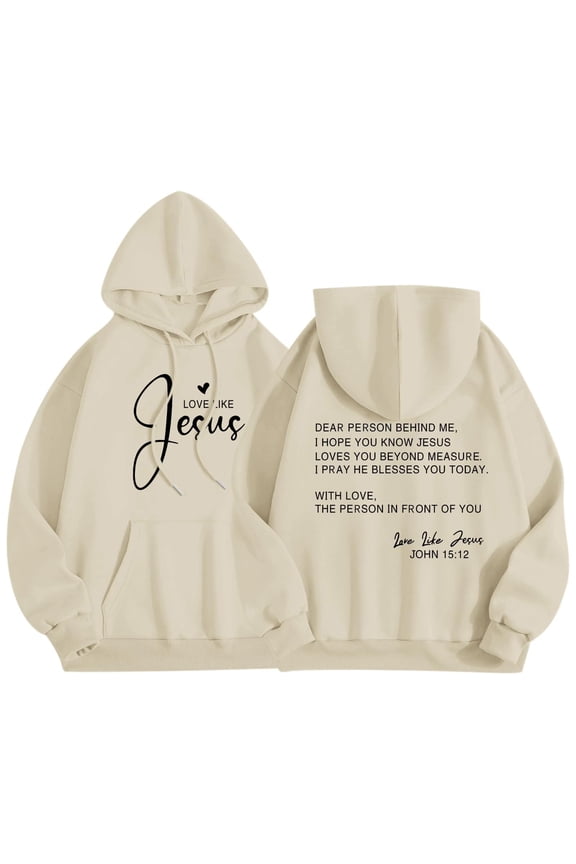 Women's Modern Typography Hoodie Long Sleeve Slogan Graphic Print Pullover Hooded Sweatshirt Streetwear Jumper