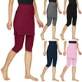 thumbnail image 1 of Women's Modest Athletic Skirt with Attached Leggings Knee Length Swim Workout Pants with Pockets, 1 of 9
