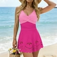 thumbnail image 1 of Women's Modest Swim Dress with Skirt and Tummy Control, Front Cutout One-Piece Bathing Suit for Beach and Pool, 1 of 9