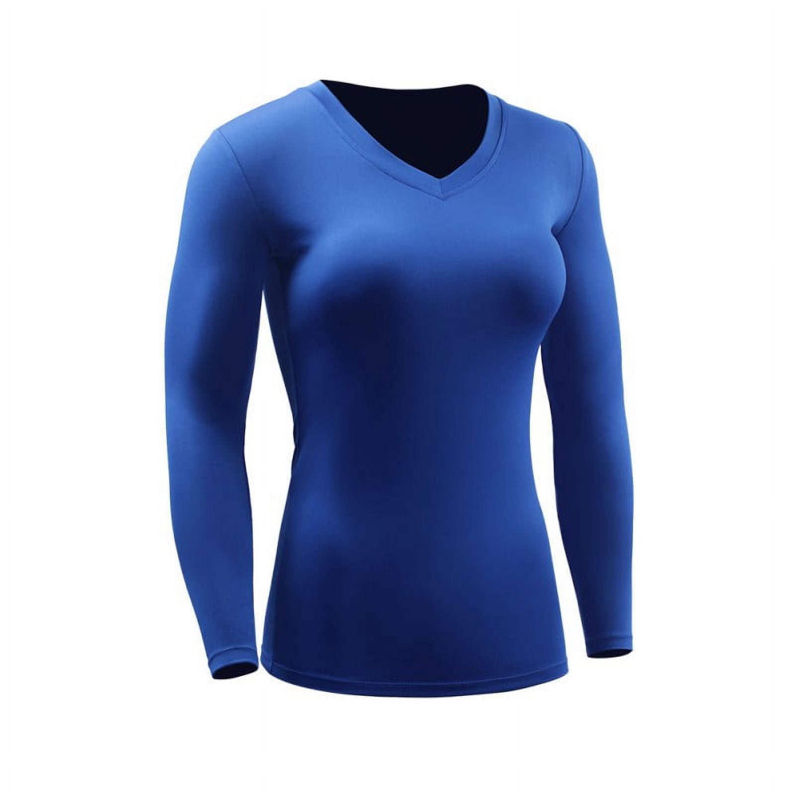 Women's Moisture Wicking Athletic Shirts Tight Quick-dry V-Neck Sports Tops Compression  Shirt Dry Fit Long Sleeve Running Athletic T-Shirt Workout Tops,Plus Size 