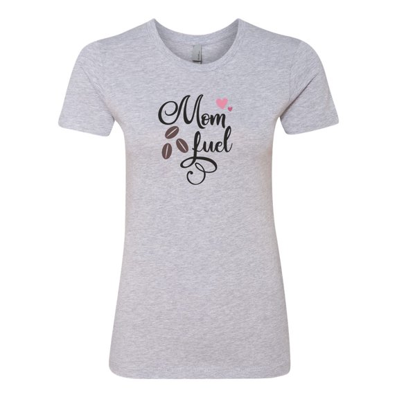 Women's Mom Fuel Coffee Ladies Short Sleeve T-shirt-Heather Grey-xxxl